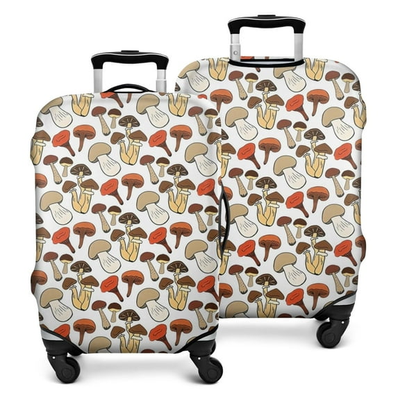 Colorful Mushroom Group White Pattern Luggage Cover Fashion Suitcase Cover Baggage Covers Fit 25-28 Inch Luggage (Go Travel)