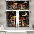 thumbnail image 1 of Colorful Mushroom Kitchen Window Curtains Valance and Tier Set 36 Inch, Butterfly Plant Moon 3 Piece Window Treatment Tiers for Living Room Bedroom Black Kitchen Decor Drapes, 1 of 1