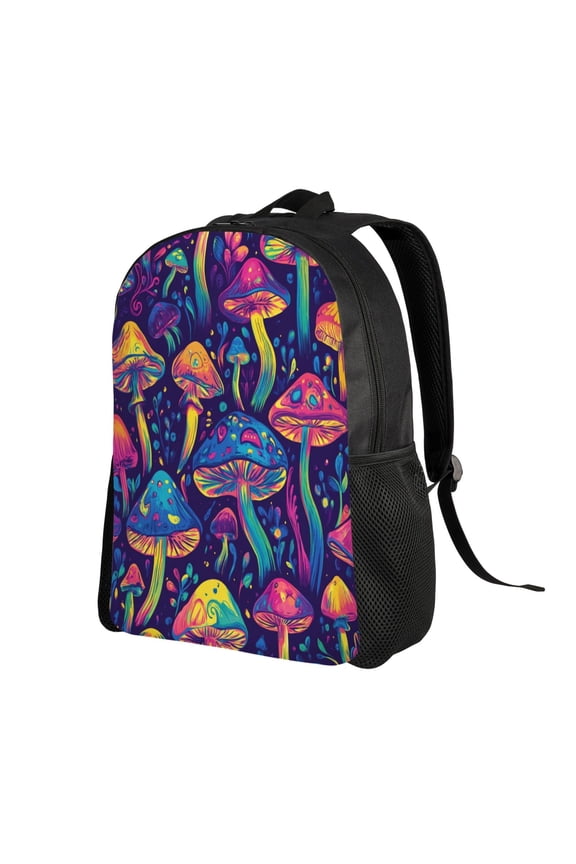 Colorful Mushroom Pattern Backpack Double Shoulder Backpack Durable, Spacious, Ergonomic Design for Travel, Work & Outdoor Use