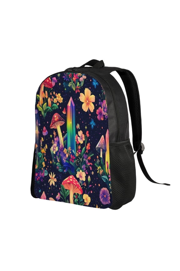Colorful Mushroom Pattern Backpack Double Shoulder Backpack Durable, Spacious, Ergonomic Design for Travel, Work & Outdoor Use
