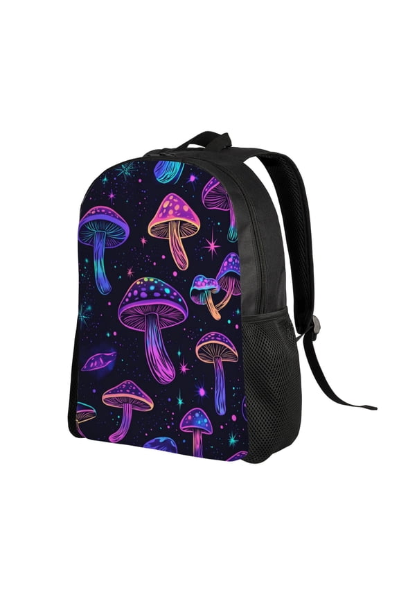 Colorful Mushroom Pattern Backpack Double Shoulder Backpack Durable, Spacious, Ergonomic Design for Travel, Work & Outdoor Use
