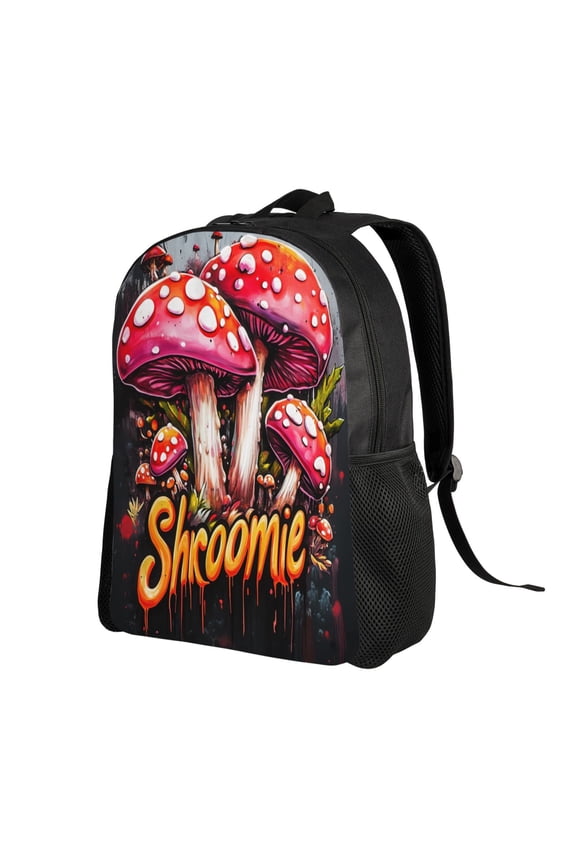 Colorful Mushroom Pattern Backpack Double Shoulder Backpack Durable, Spacious, Ergonomic Design for Travel, Work & Outdoor Use