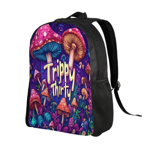 Colorful Mushroom Pattern Backpack Double Shoulder Backpack Durable, Spacious, Ergonomic Design for Travel, Work & Outdoor Use