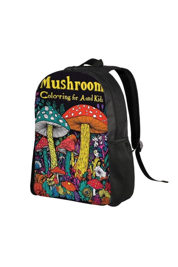 Colorful Mushroom Pattern Backpack Double Shoulder Backpack Durable, Spacious, Ergonomic Design for Travel, Work & Outdoor Use