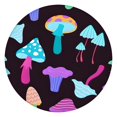 thumbnail image 1 of Colorful Mushroom Pattern Dark Pattern Round Fitted Tablecloth with Elastic Edge,Dining Table Cover Waterproof,Outdoor Round Tablecloth for Camping,Dining,Indoor and Outdoor, 1 of 7