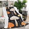 thumbnail image 1 of Colorful Mushroom Plant Black Pattern Blanket,Comfortable Soft Lamb Wool Throw Blanket,All Season,Warm Lightweight Blankets for Sofa Bed Couch Living Room Chair,50"x60", 1 of 4