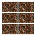 thumbnail image 1 of Colorful Mushroom Plant Brown Pattern Summer Placemats Table Placemats Set Of 6-Linen Kitchen Washable Placemats Table Mats 11.8"x17.7" Non-Slip Heat Resistant, 1 of 5