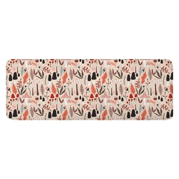 Colorful Mushroom Plant Light Pink Pattern Kitchen Rug Mat,Kitchen Runner Rugs Non Skid Washable,Decorative Kitchen Floor Mats for Kitchen,Sink,Laundry,17"x47.2"