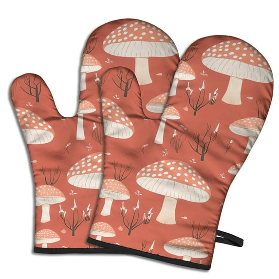 Colorful Mushroom Plant Red Pattern Shower Curtain OneSize ,Bathroom Decorative Shower Curtains Set with 12 Hooks,Modern Waterproof Washable Shower Curtain