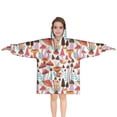 thumbnail image 1 of Colorful Mushroom Plant White Pattern Blanket Hoodies for Kids 6-13YR Oversize Wearable Blanket Hoodies for Boys Girls Teens, 1 of 7