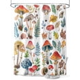 thumbnail image 1 of Colorful Mushroom Shower Curtain Set, Waterproof Shower Curtains for Bathroom, Watercolor Spring Floral Summer Botanical Washable Fabric Cloth Bath Curtain for Bathtub with Hooks 72x78 Inches, 1 of 6