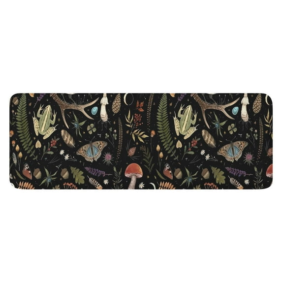 Colorful Mushroom Sketch Light Pattern Kitchen Rug Mat,Kitchen Runner Rugs Non Skid Washable,Decorative Kitchen Floor Mats for Kitchen,Sink,Laundry,17"x47.2"