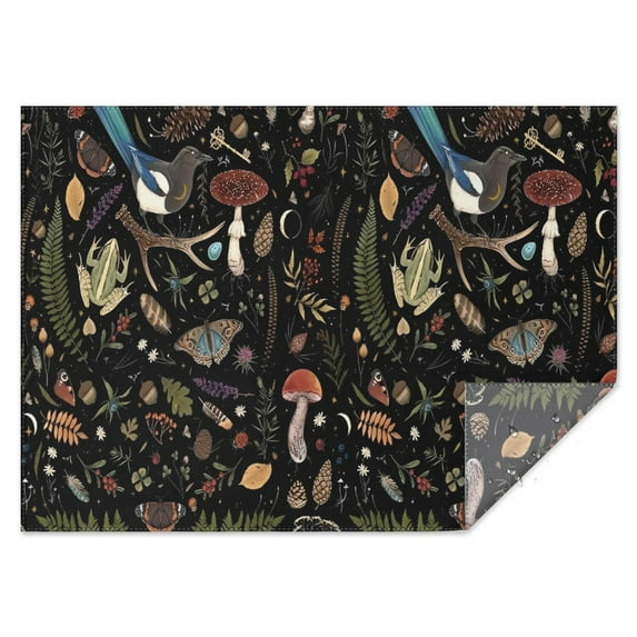 Colorful Mushroom Sketch Light Pattern Rectangle Tablecloth 60"x84",Waterproof Polyester Rectangle Table Cloth, Wipeable Spillproof Polyester Tablecloth for Dining, Camping, Indoor and Outdoor