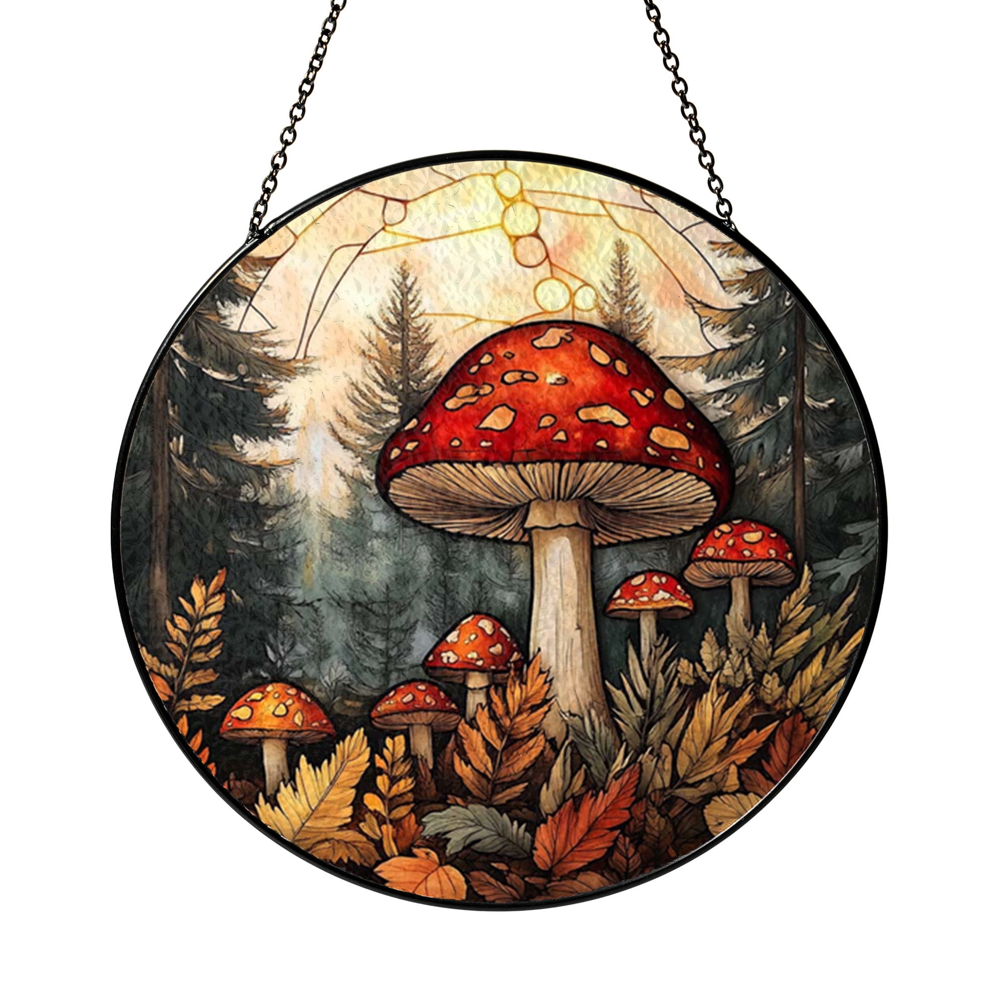 Colorful Mushroom Stained Glass Suncatcher – Whimsical Window Art ...