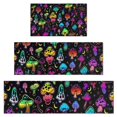 thumbnail image 1 of Colorful Mushroom Star Black Pattern Kitchen Rugs Sets Of 3,Kitchen Runner Rugs Non Skid Washable,Decorative Kitchen Floor Mats for Kitchen,Sink,Laundry,17"x30"+ 17"x47" + 17"x59", 1 of 6
