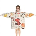 thumbnail image 1 of Colorful Mushroom Watercolor White Pattern Blanket Hoodies for Kids 6-13YR Oversize Wearable Blanket Hoodies for Boys Girls Teens, 1 of 7