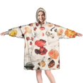 thumbnail image 1 of Colorful Mushroom Watercolor White Pattern Wearable Oversized Blanket,Wearable Blanket Hoodie for Adults,Cozy Hooded Blankets with Super Pockets,Super Warm Fuzzy Pullover for Women & Men, 1 of 6