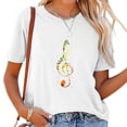 thumbnail image 1 of Colorful Music Clef Musical Notes Womens Short Sleeve Graphic Tee - Comfortable and Stylish Top for Any Occasion, 1 of 5