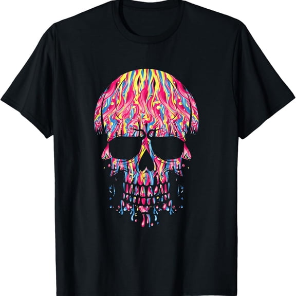 Colorful Music Fest Skull Fest Club Party Musicians Gift T-Shirt