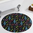 thumbnail image 1 of Colorful Music Symbols Round Carpet Circle Rug Outdoor Patio Area Rug Washable Large Area Rugs Hallway Room Decor Fitness Mats, 1 of 8