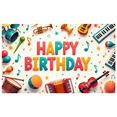 thumbnail image 1 of Colorful Musical Birthday Banner Decorative Instruments Happy Birthday Sign for Birthday Party Celebration Event Indoor Decoration, 1 of 7