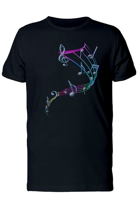Colorful Musical Notes T-Shirt Men -Image by Shutterstock, Male 3X-Large