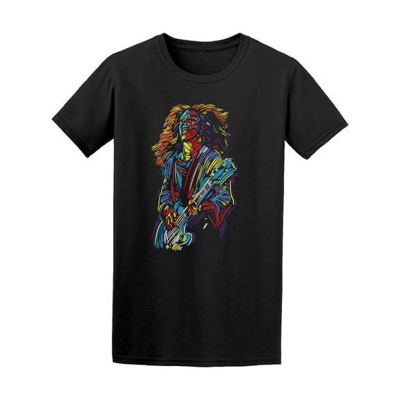 Colorful Musician Guitar Player T-Shirt Men -Image by Shutterstock, Male Small