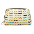 thumbnail image 1 of Colorful Mustache Makeup Bag, Large Capacity Travel Cosmetic Bag for Women Girls- Travel Toiletry Bag Leather Portable Waterproof Makeup Case Organizer with Handle, 1 of 4