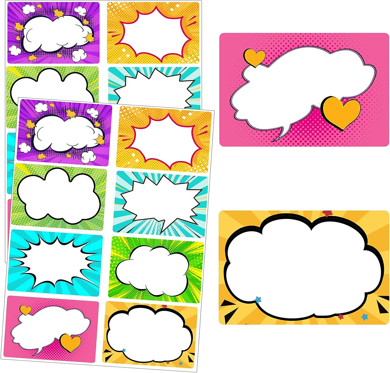 Colorful Name Tags Labels Stickers 300Pcs Baby Name Sticker Labels 2x3inch Classroom Name Tags