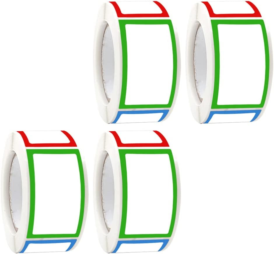 Colorful Name Tags Stickers, 4 Rolls Name Tag Labels Category Tags