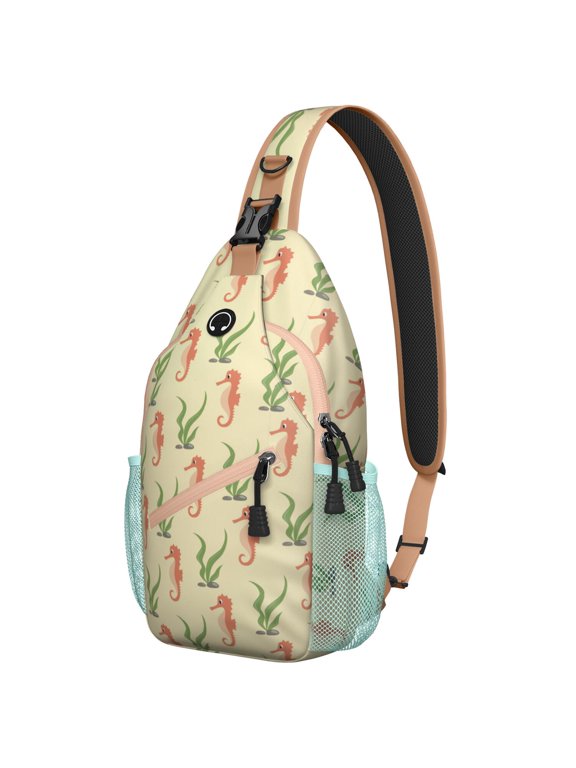 Colorful Nautical Octopus and Tentacles Watercolor Design Lightweight Travel Sling Backpack Durable Multipurpose Crossbody Bag Ideal for Marine Life Enthusiasts and Outdoor Adventures
