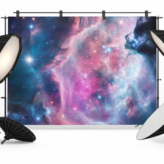 Colorful Nebulae Photography Backdrop 7x5FT, Abstract Shiny Gradient Pink Blue Purple Cosmos Sky Star Photo Backdrops, Background for Photography Studio, Back Drop for Photoshoot