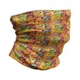 thumbnail image 1 of Colorful Neck Gaiter, 3D Ring Shapes Grunge, Unisex, Multicolor, by Ambesonne, 1 of 3