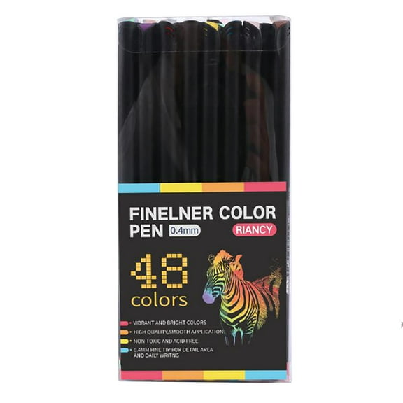 Colorful Needle Pen Set - 48/60 Color Fineliner Pens for Drawing, Detailing, and Journaling (1ml Ink, Fine 0.4mm Tips)