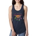 thumbnail image 1 of Colorful Neon Be Brave Dreamcatcher | Dean Russo Art Pop Culture Ladies Racerback Tank Top, Navy, Medium, 1 of 6