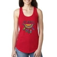 thumbnail image 1 of Colorful Neon Be Brave Dreamcatcher | Dean Russo Art Pop Culture Ladies Racerback Tank Top, Red, Small, 1 of 6