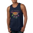 thumbnail image 1 of Colorful Neon Be Brave Dreamcatcher | Dean Russo Art Pop Culture Mens Tank Top, Navy, X-Large, 1 of 6