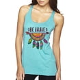 thumbnail image 1 of Colorful Neon Be Brave Dreamcatcher | Dean Russo Art Pop Culture Tri-Blend Racerback Tank Top, Tahiti Blue, Large, 1 of 6