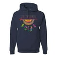 thumbnail image 1 of Colorful Neon Be Brave Dreamcatcher | Dean Russo Art Pop Culture Unisex Hoodie Sweatshirt, Navy, Small, 1 of 6