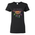 thumbnail image 1 of Colorful Neon Be Brave Dreamcatcher | Dean Russo Art Pop Culture Womens T-Shirt, Black, Small, 1 of 6