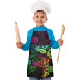thumbnail image 1 of Colorful Neon Butterfly Pattern Kids Aprons for Girls and Boys,Adjustable Neck Strap Toddler Aprons for Kids Cooking Baking, 1 of 6