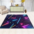 thumbnail image 1 of Colorful Neon Design 80''x58'' Extra Large Plush Memory Foam Rug, Soft, Absorbent, Non Slip, 1 of 7
