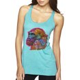 thumbnail image 1 of Colorful Neon Gorilla | Dean Russo Art Animal Lover Tri-Blend Racerback Tank Top, Tahiti Blue, Medium, 1 of 6