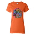 thumbnail image 1 of Colorful Neon Gorilla | Dean Russo Art Animal Lover Womens T-Shirt, Orange, Large, 1 of 6