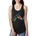 thumbnail image 1 of Colorful Neon Horse | Dean Russo Art Animal Lover Ladies Racerback Tank Top, Black, X-Large, 1 of 6