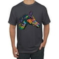 thumbnail image 1 of Colorful Neon Horse | Dean Russo Art Animal Lover Men's T-Shirt, Charcoal, 4X-Large, 1 of 6