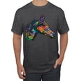 thumbnail image 1 of Colorful Neon Horse | Dean Russo Art Animal Lover Men's T-Shirt, Heather Black, X-Large, 1 of 6