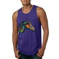 thumbnail image 1 of Colorful Neon Horse | Dean Russo Art Animal Lover Mens Tank Top, Purple, 3X-Large, 1 of 6