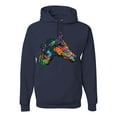 thumbnail image 1 of Colorful Neon Horse | Dean Russo Art Animal Lover Unisex Hoodie Sweatshirt, Navy, XX-Large, 1 of 6