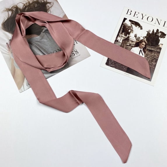 Colorful New Decoration Accessories Waistband Hairband Polyester Fiber Silk Scarf Neck Scarf Handbag Handle Ribbon Decor Ribbon Scarf DARK PINK